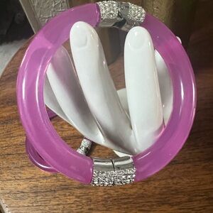 Elegant Pink Bracelet with Silver Accents